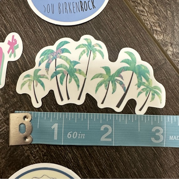 Sticker Pack Mix Spring Summer Tropical Stickers Ocean Beach Birkenstock Palms - Picture 4 of 6